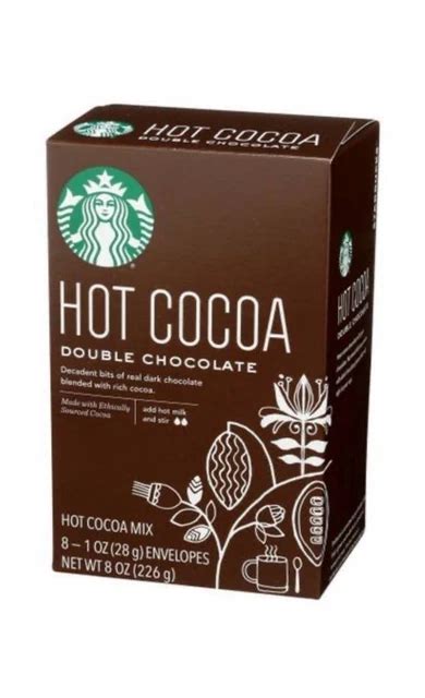 STARBUCKS DOUBLE CHOCOLATE Hot Cocoa Mix 8 Single Serve Packets Net Wt 8 Oz 7 82 PicClick UK
