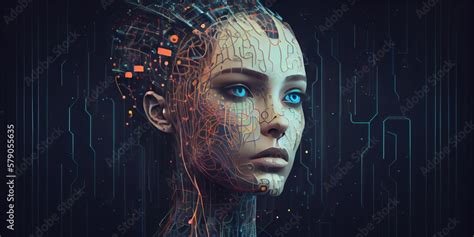 Abstract Artificial Intelligence Conceptual Of Futuristic Bionics And Artificial Intelligence