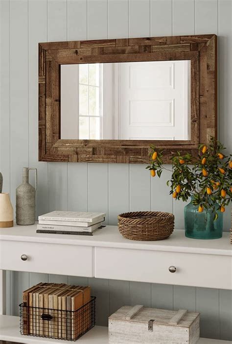 Barnyard Designs 61x91 5cm Wood Farmhouse Wall Mirror Wooden Large