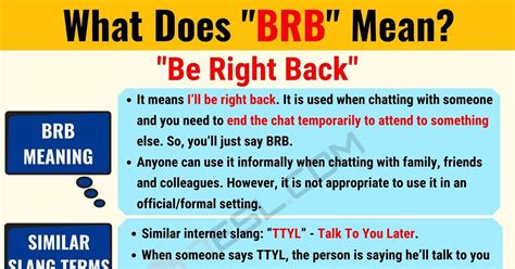 Brb Meaning What Does Brb Mean Useful Text Conversations 7 E S L