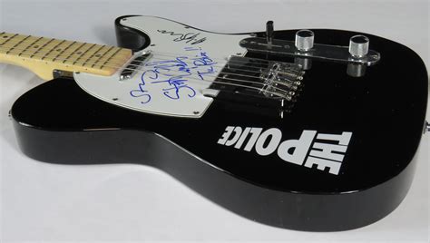 Charitybuzz Sting And The Police Signed Pickguard On Electric Guitar