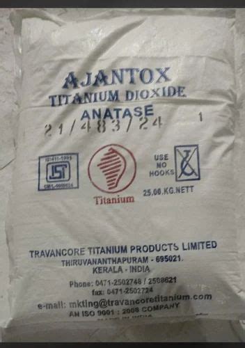 Ajantox Titanium Dioxide Anatase 25 Kg Grade Standard Technical