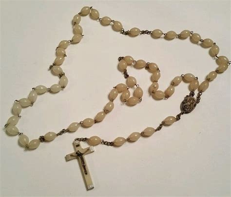 Glow In The Dark Luminary Luminous Rosary Vintage Catholic Italy Cross