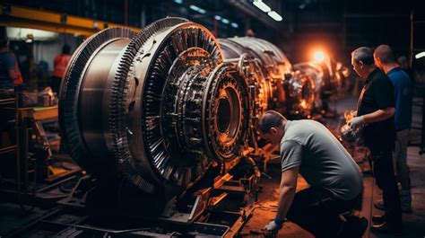 Premium Photo | Male mechanic in uniform working with engine