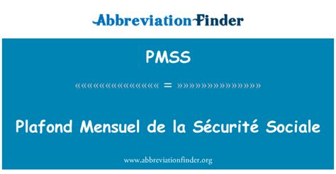 Pmss Definici N Plafond Mensuel De La S Curit Sociale Plafond