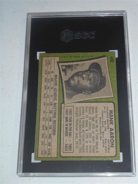 1971 Topps 400 HANK AARON Card BRAVES HOF Graded SGC 6 EX MT EBay