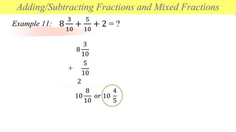 Adding And Subtracting Simple Fractions And Mixed Numbers Pptx