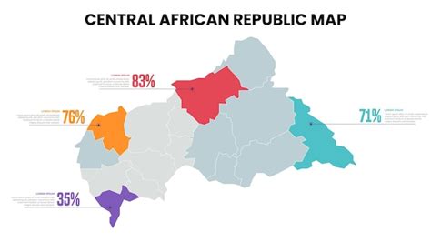 Mapa moderno de la República Centroafricana Template de infografía en