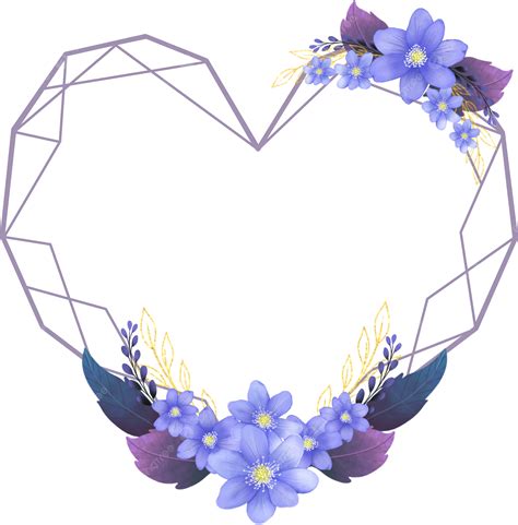 Quadro De Amor Com Floral Azul Png Flor Azul Decoração De Casamento Molduras Imagem Png E