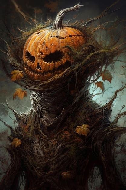 Premium AI Image | The halloween pumpkin is a horror horror artwork by ...