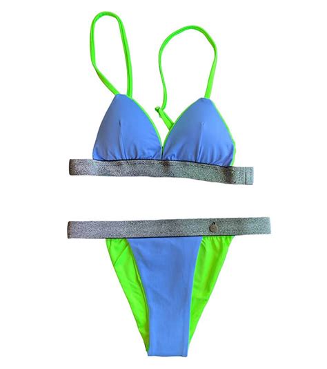 BIKINI LUREX AZULÓN VERDE FLÚOR BRAGUITA BRASILEÑA Pinkpomelo
