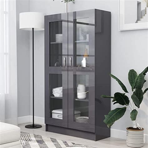 MOONAIRY Vitrinenschrank Vitrine Wandschrank Schrank Regal