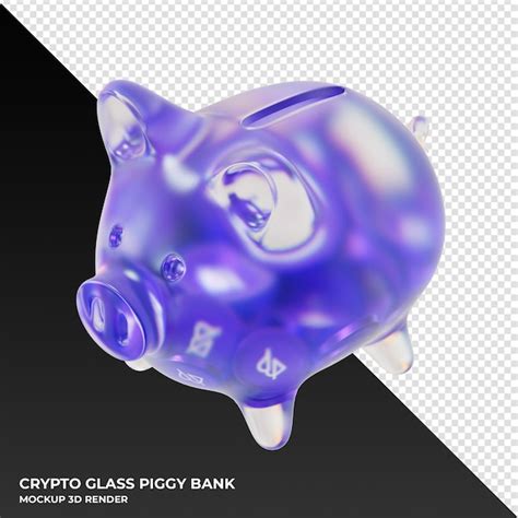 Premium PSD Band Protocol Band Glass Piggy Bank With Crypto Coins 3d