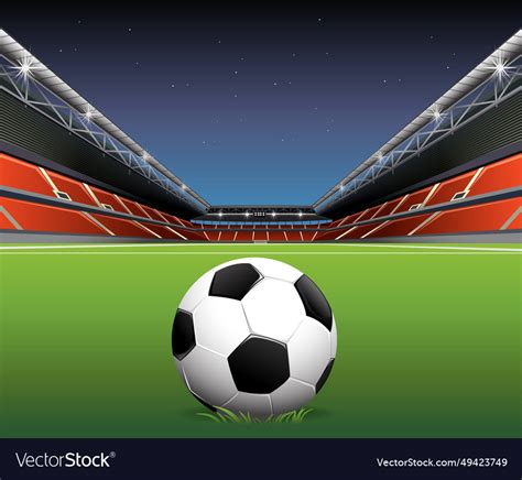 Empty night scene of football stadium Royalty Free Vector