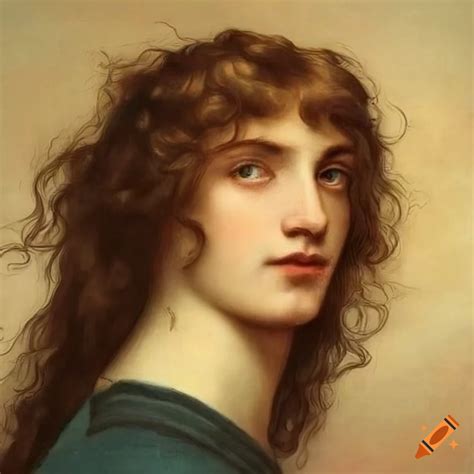 Portrait Of A Young Man With Long Hair In Pre Raphaelite Style On Craiyon