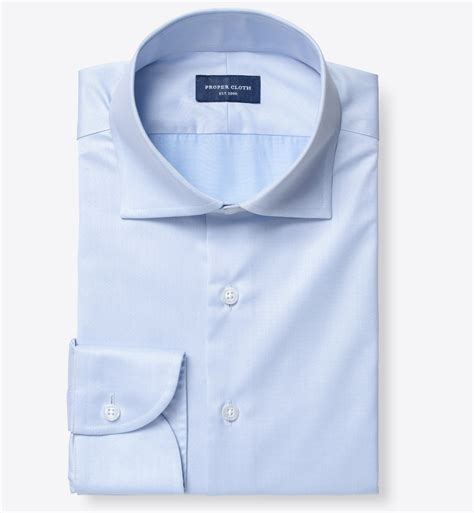 Thomas Mason Goldline Wr Light Blue Twill Mens Dress Shirt By Proper Cloth