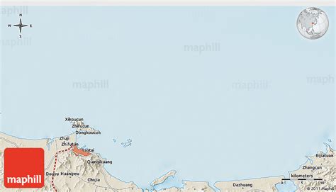 Shaded Relief 3D Map of Yantai