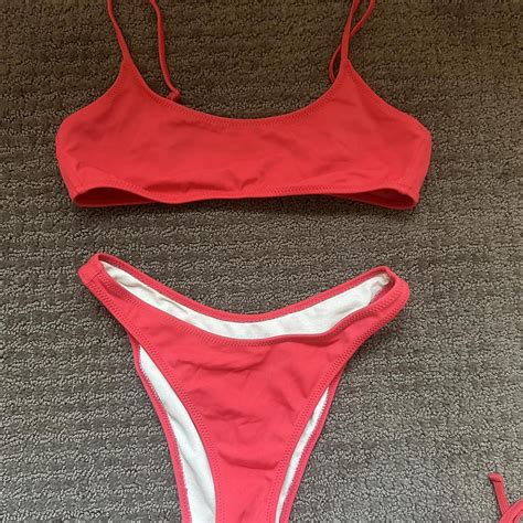 Red Pacsun Bikini Set Size Xs Barely Worn Depop