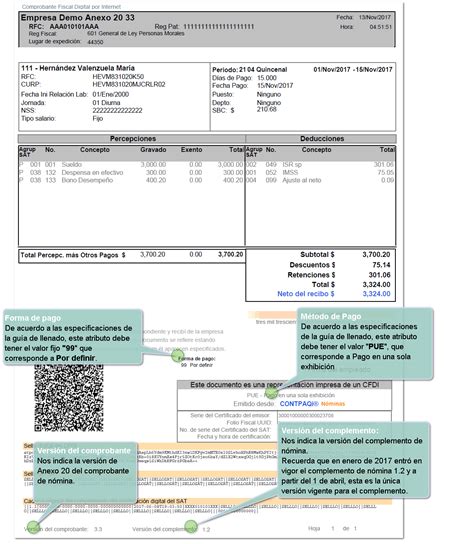 Recibo De Nomina Cfdi Ejemplo Macen 9660 Hot Sex Picture