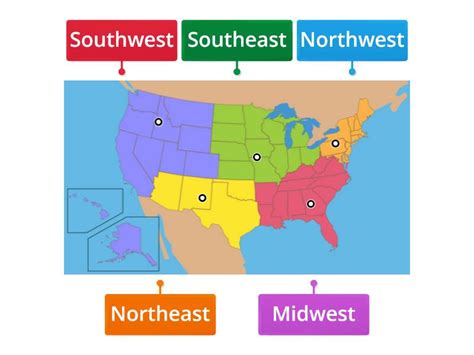 Regions of the United States - Labelled diagram