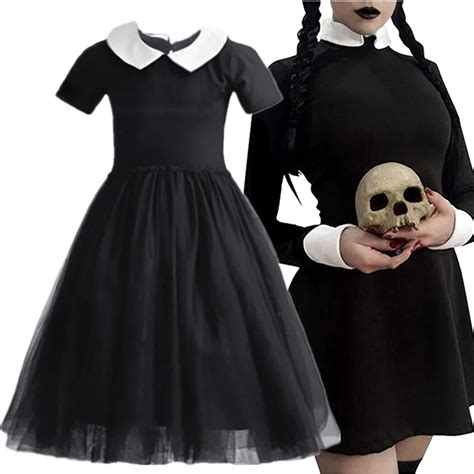 Disfraz De Cosplay De Wednesday Addam Para Ni As Ropa De Fiesta De