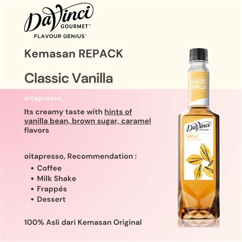 Jual REPACK Davinci Classic Vanilla Syrup 100 G Shopee Indonesia