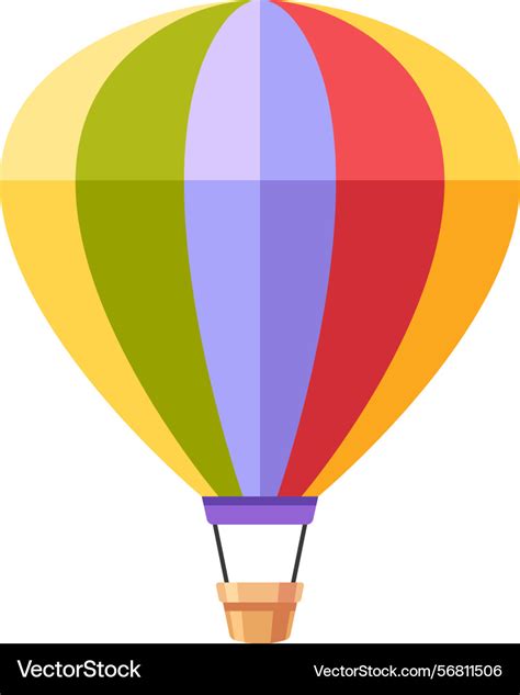Colorful Air Hot Balloon Cartoon Royalty Free Vector Image