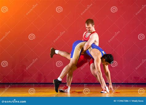 Two Strong Wrestlers Stock Photo Image Of Fight Action 113967286