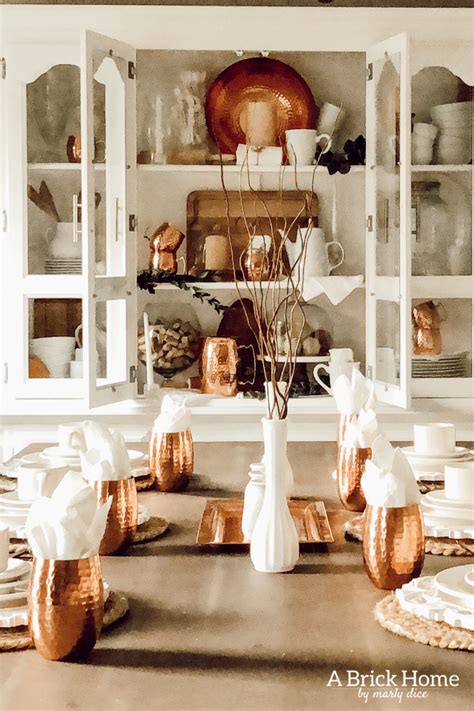 Copper Decor Accents in my Dining Room - Marly Dice