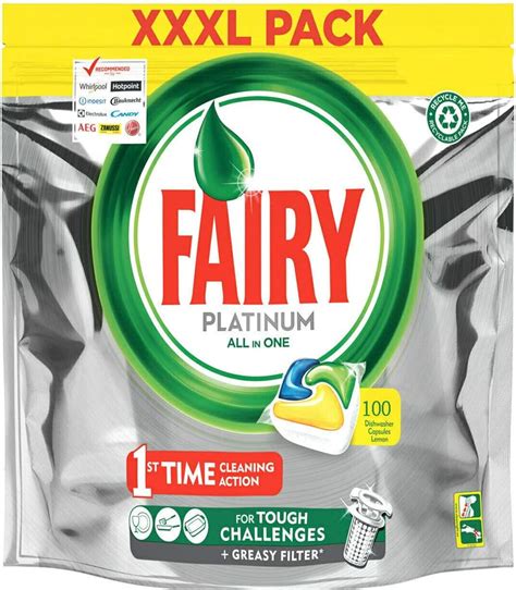 Fairy Platinum All In One Dishwasher Tablets 100 Capsules Tablets