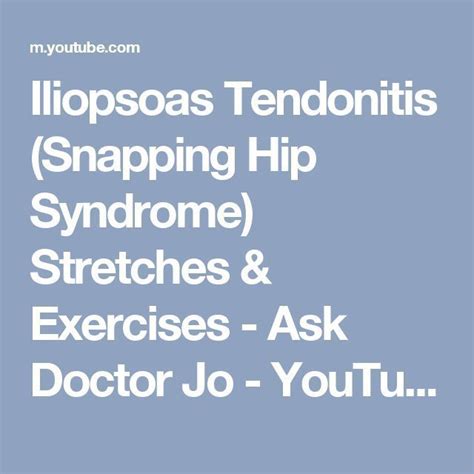 Effective Hip Flexor Stretch Get Youtube Tv Snapping Hip Syndrome