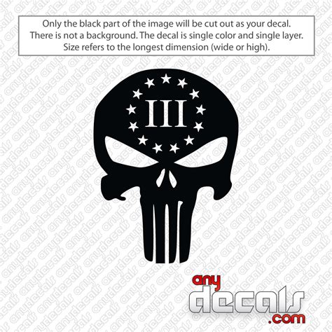 Punisher Skull Decal Sticker - AnyDecals.com