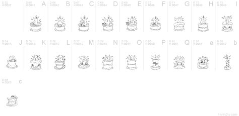 KR Birthday Cake! Dings font | Fonts2u.com