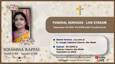 FUNERAL SERVICE OF SOSAMMA RAPPAI YouTube