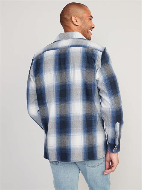 Oversized Plaid Twill Shacket For Men Old Navy