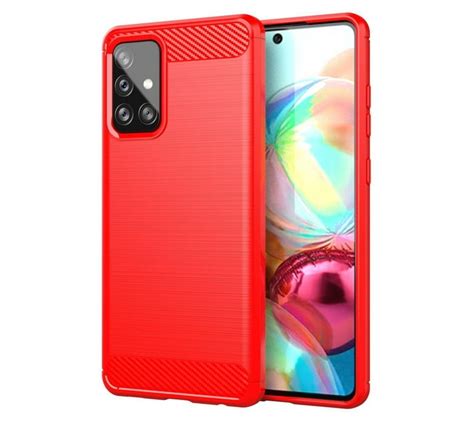 Someones In A Makro Celltime™ Galaxy A71 Shockproof Carbon Fiber Design Cover Red Mood