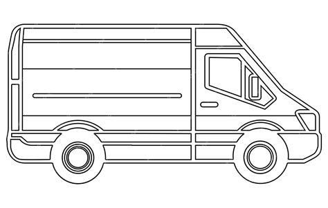 Premium Vector Van Isolated Outlinevan With Side Viewvan Vector Flat