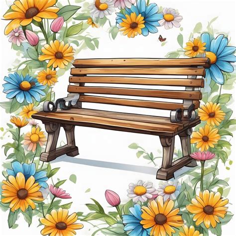 Premium Photo Vintage Garden Benches Clipart