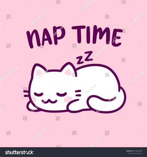 Cute Cartoon Cat Sleeping Text Nap Stock Vector (Royalty Free ...