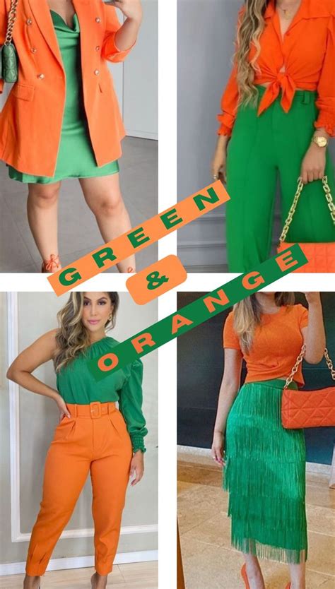 Green and orange color combinations | Color blocking outfits, Color ...