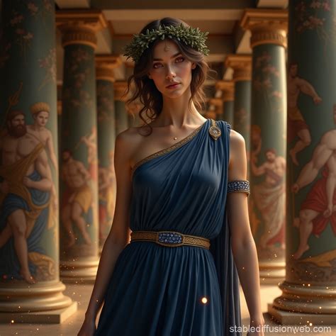 Ethereal Greek Goddess in Ancient Palace | Stable Diffusion Online