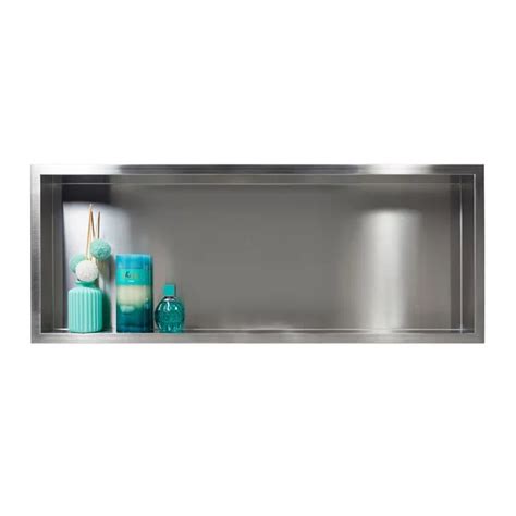 Raft Incastrat Dreptunghiular Balneo Wall Box 90x30x10 Cm Inox Periat