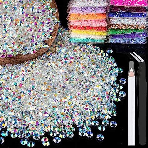 2500pcs 5mm Resin Rhinestones Bulk Transparent AB Flatback Round Jelly