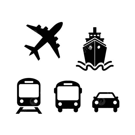 Transport Icons In Flat Style On White Logo Flat Tour Vector Logo