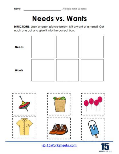 Needs And Wants Worksheets 15