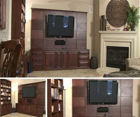 This Modern Entertainment Center Creates Textural Contrast By Pairing A