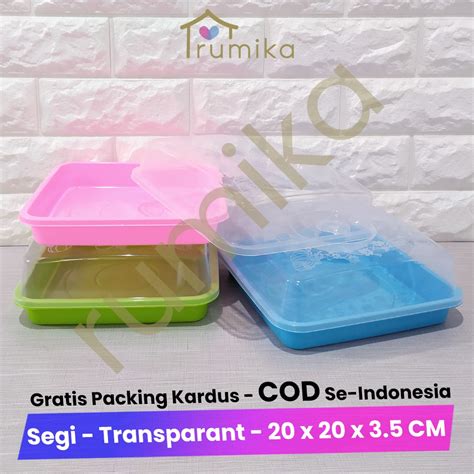 Jual Tempat Kue Bolu Wadah Gorengan Capsul Segi Dengan Tutup