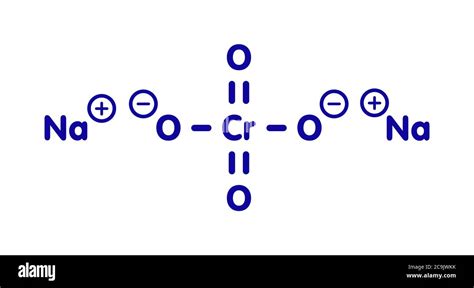 Sodium chromate, chemical structure. Blue skeletal formula on white background Stock Photo - Alamy