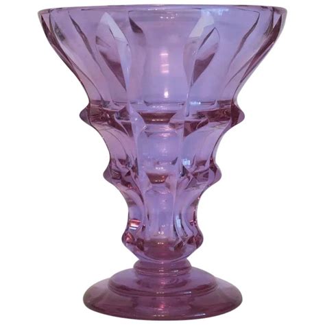 Vintage Moser Alexandrite Crystal Glass Vase Ca 1930 In 2020 Glass Vase Glass Art Deco Pattern