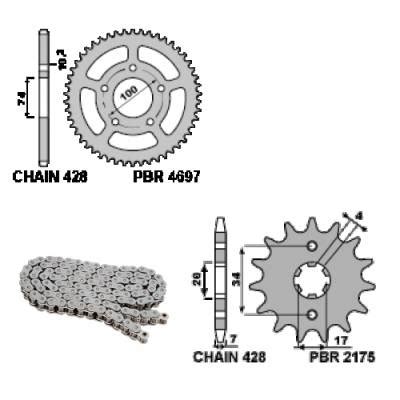 Ek Chain And Sprockets Kit Pbr Swm Sm R